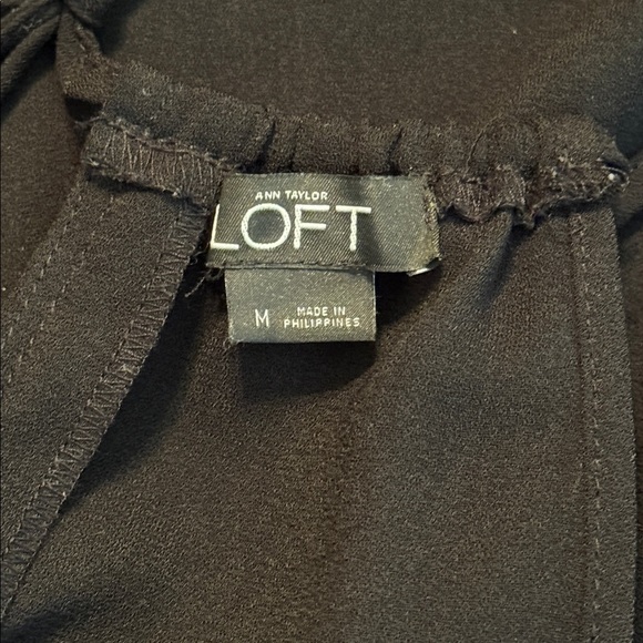 LOFT Black Halter Eyelet Neck with Tie Waist Romper Size M - Picture 11 of 15